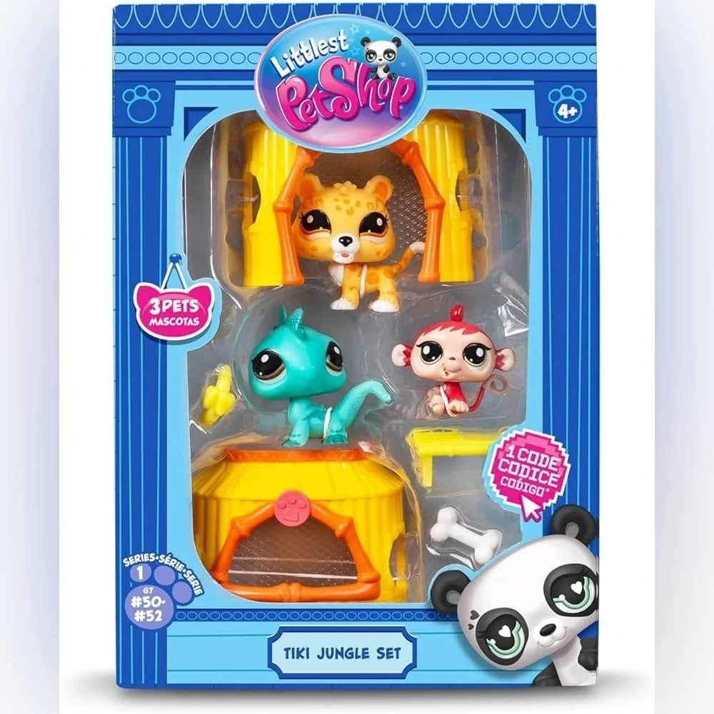 Littlest Pet Shop Gen 7 G7 Pets #50 #51 #52 Tiki Jungle Play Set w/ Virtual Code
